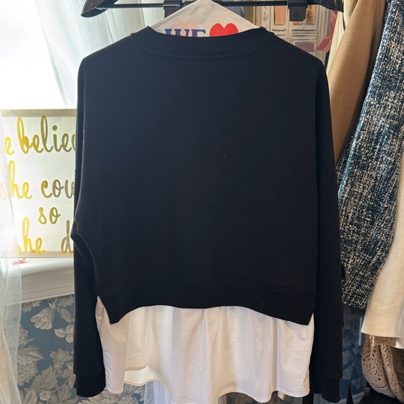 Calvin Klein Jeans Black w/white attached Sweatshirt. Boyfriend fit! - Picture 4 of 4